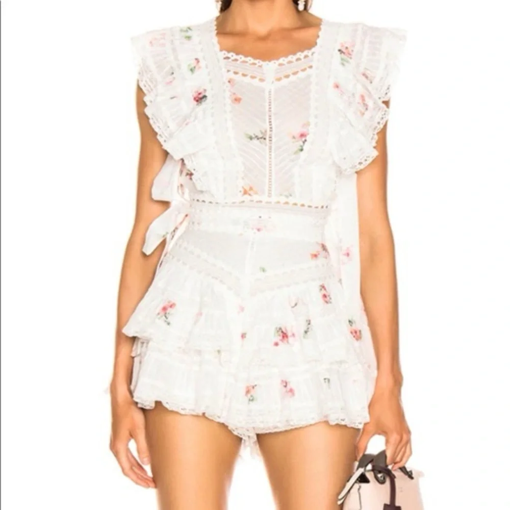 Zimmermann heathers pintuck frill floral mini shorts - Picture 2 of 6
